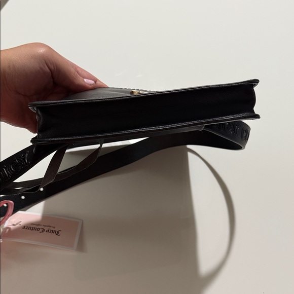 NWT Juicy Couture Belt Bag Fanny Pack Black Gold Rhinestone Logo Size S/M - Picture 13 of 13